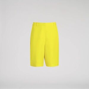 High-Rise Yellow Bermuda Shorts